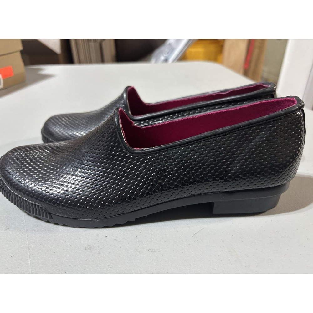 Cougar Size 8 Black Ruby Rain Shoes Rubber Slip On